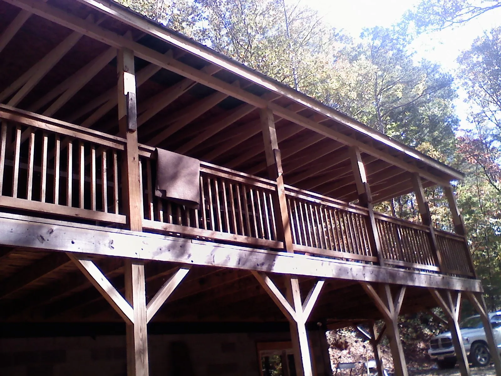 Timber framing under a new elevated porch and deck — Roof Leak Repair in Brunswick by Roofing Brothers